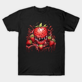 Yummy Fresh Summer Strawberry Fruit Monster T-Shirt